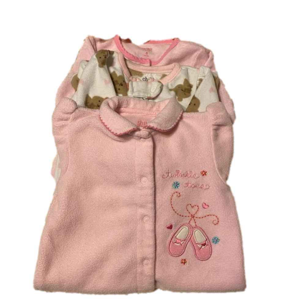 Lot of 3 Carters Footie Pajamas for Baby - Size 3-6M
